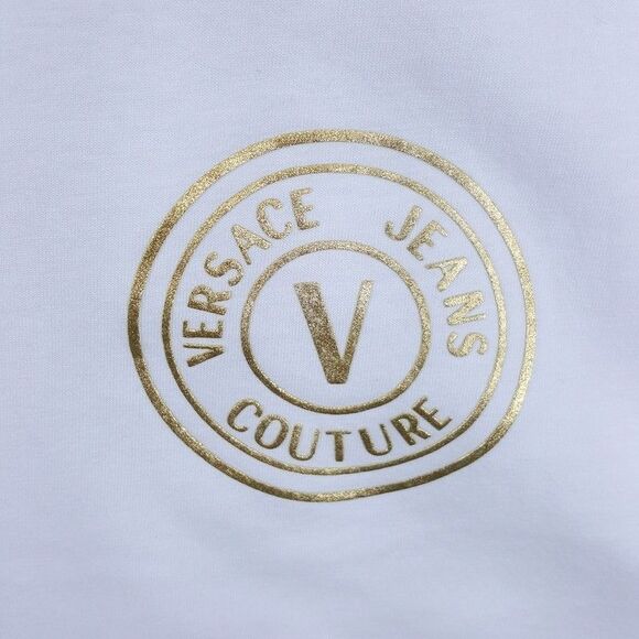 VERSACE COUTURE Shirt Mens XL White Pullover Medallion Logo Short Sleeve T-Shirt - Picture 2 of 12